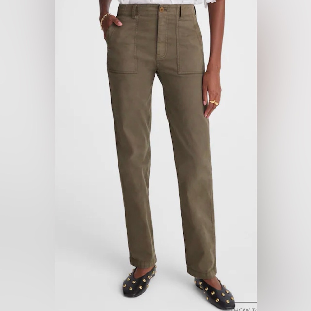 NWT Madewell The Straight Utility Pant faded olive sz 25